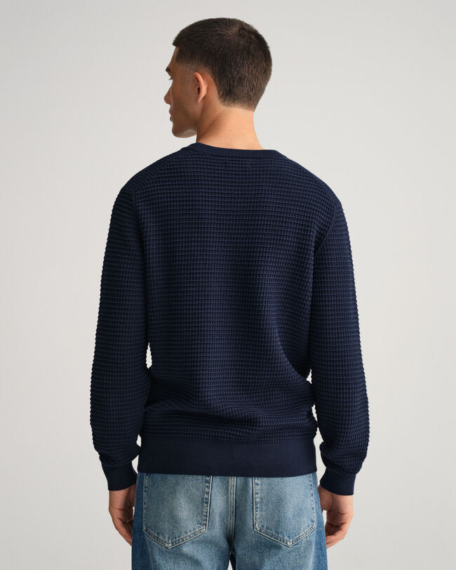 Struktur Rundhalspullover aus Baumwolle