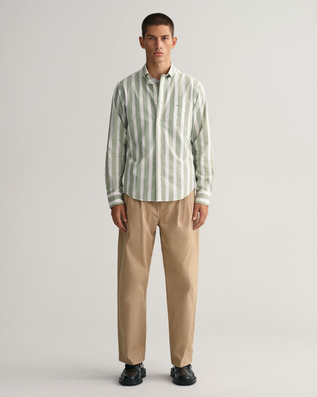 Regular Fit Broadcloth Hemd mit breiten Streifen