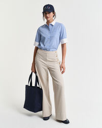 Regular Fit Kontrast Bluse mit Streifen