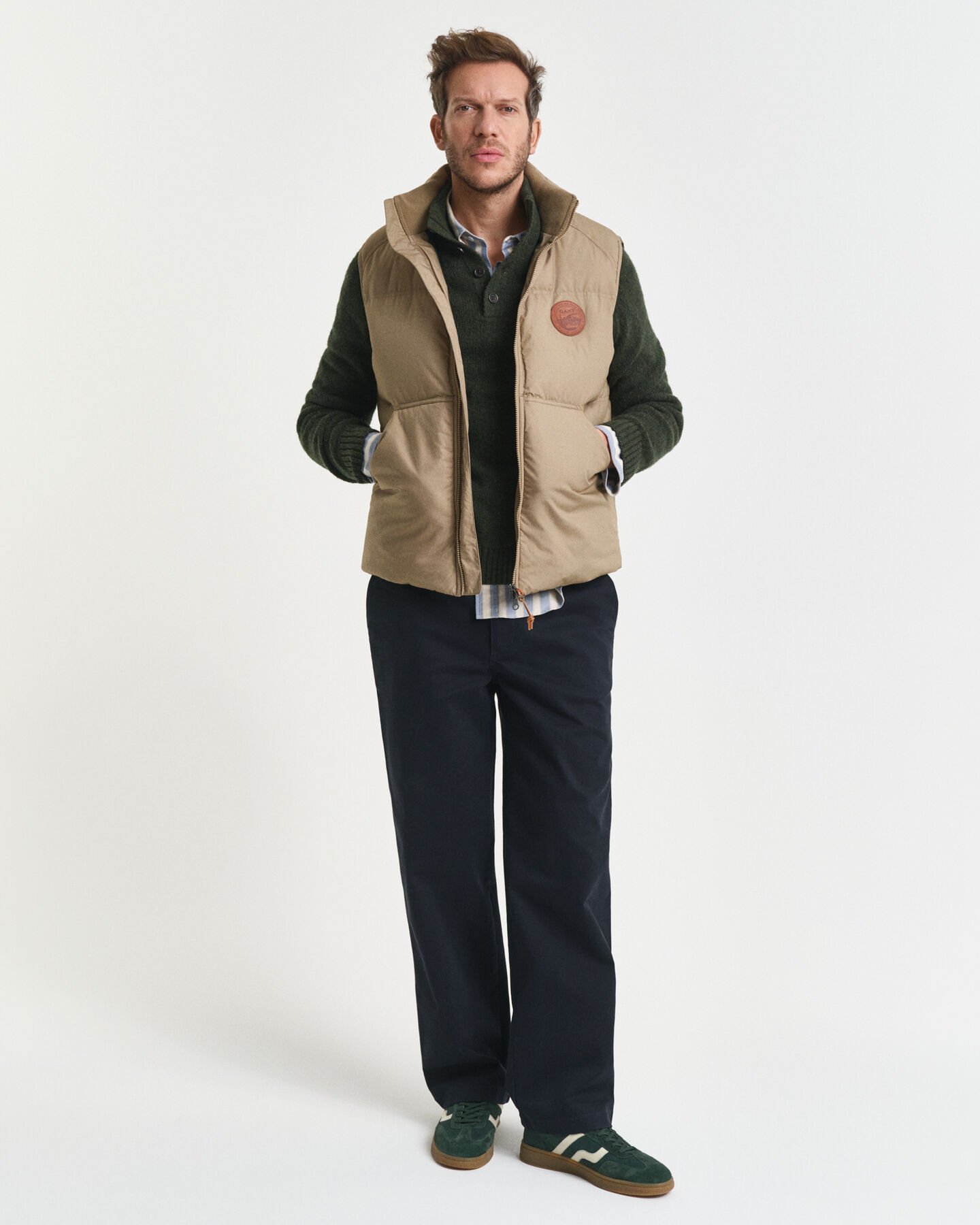 Geknöpfter Wollmix Troyer mit Noppenstruktur