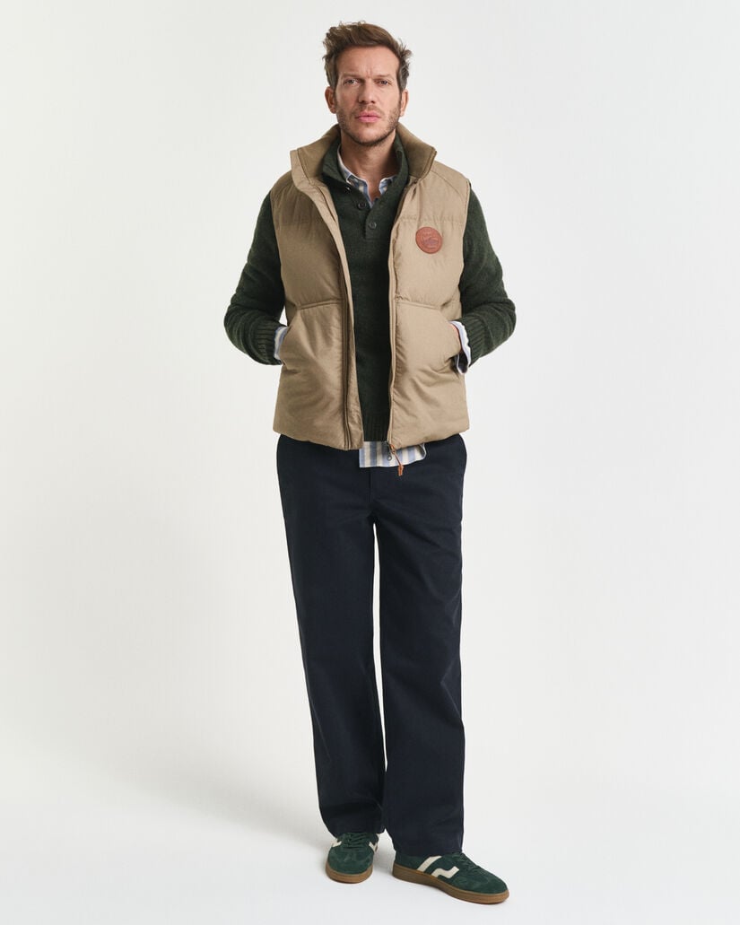 Geknöpfter Wollmix Troyer mit Noppenstruktur