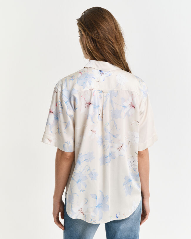 Regular Fit Kurzarmbluse mit Blumen-Print
