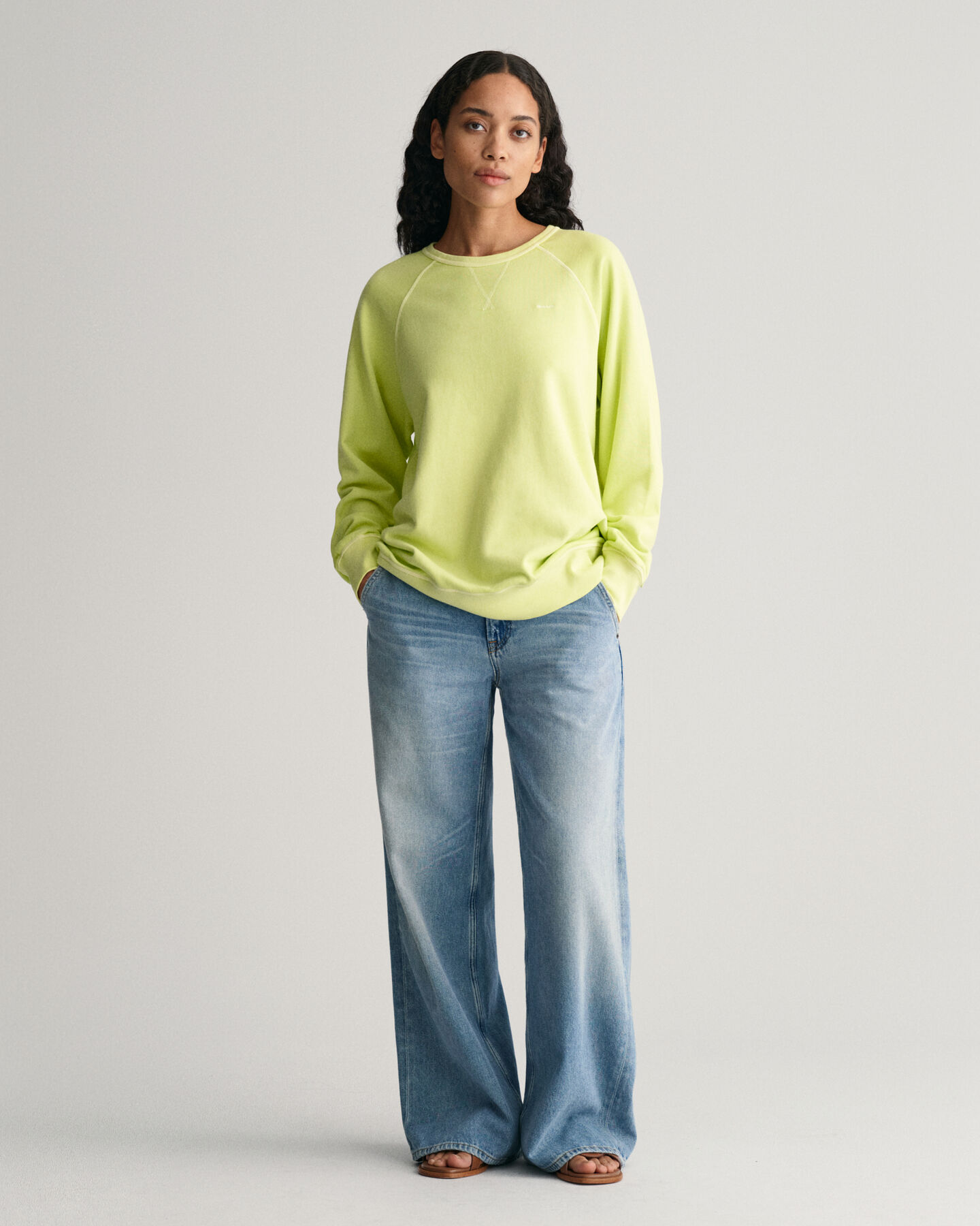 Sunfaded Rundhals-Sweatshirt