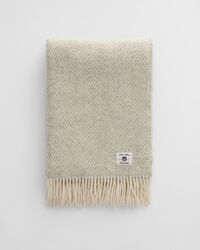 Wolldecke mit Fischgrätmuster