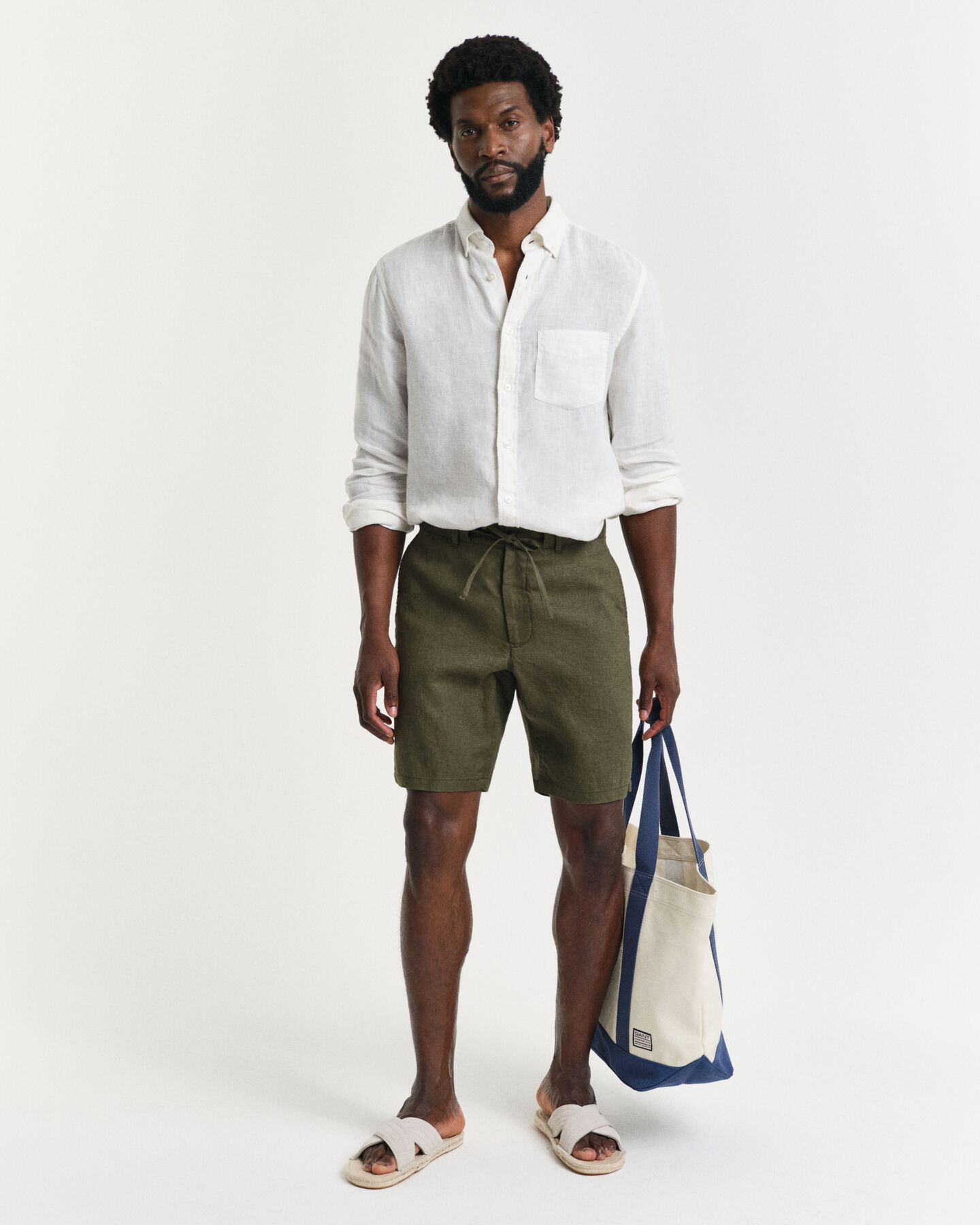 Relaxed Fit Leinen Shorts mit Kordelzug