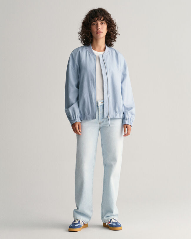 Bomberjacke aus Leinenmischung