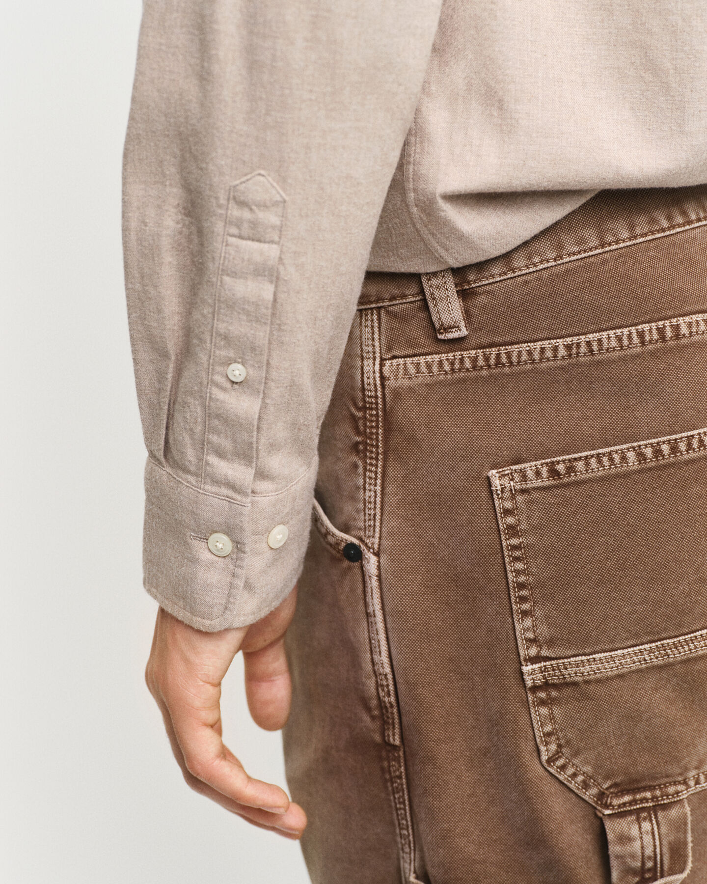 Regular Fit Melange Flanellhemd