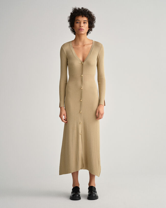 Geripptes Cardigan-Kleid