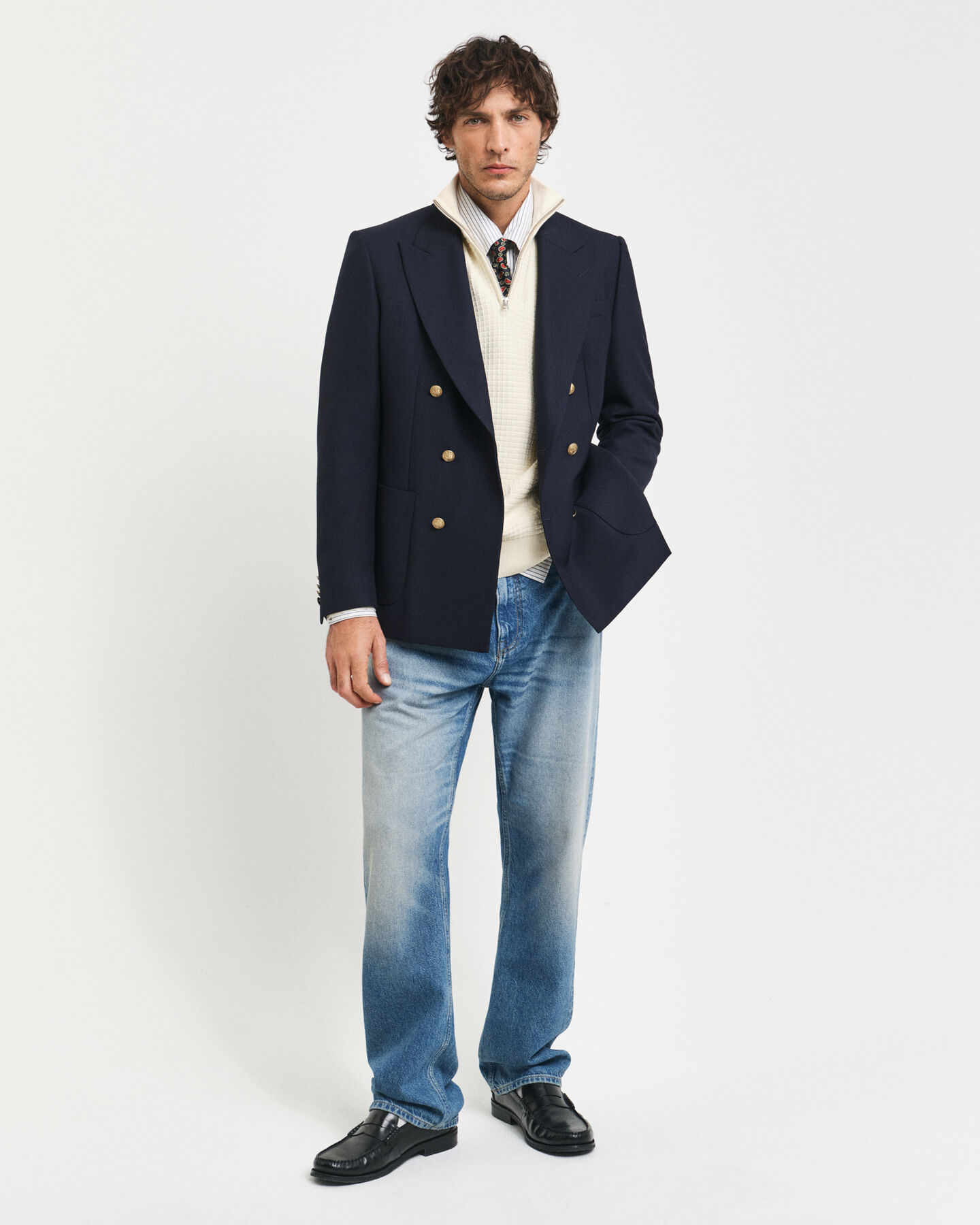 Troyer aus strukturierter Baumwolle