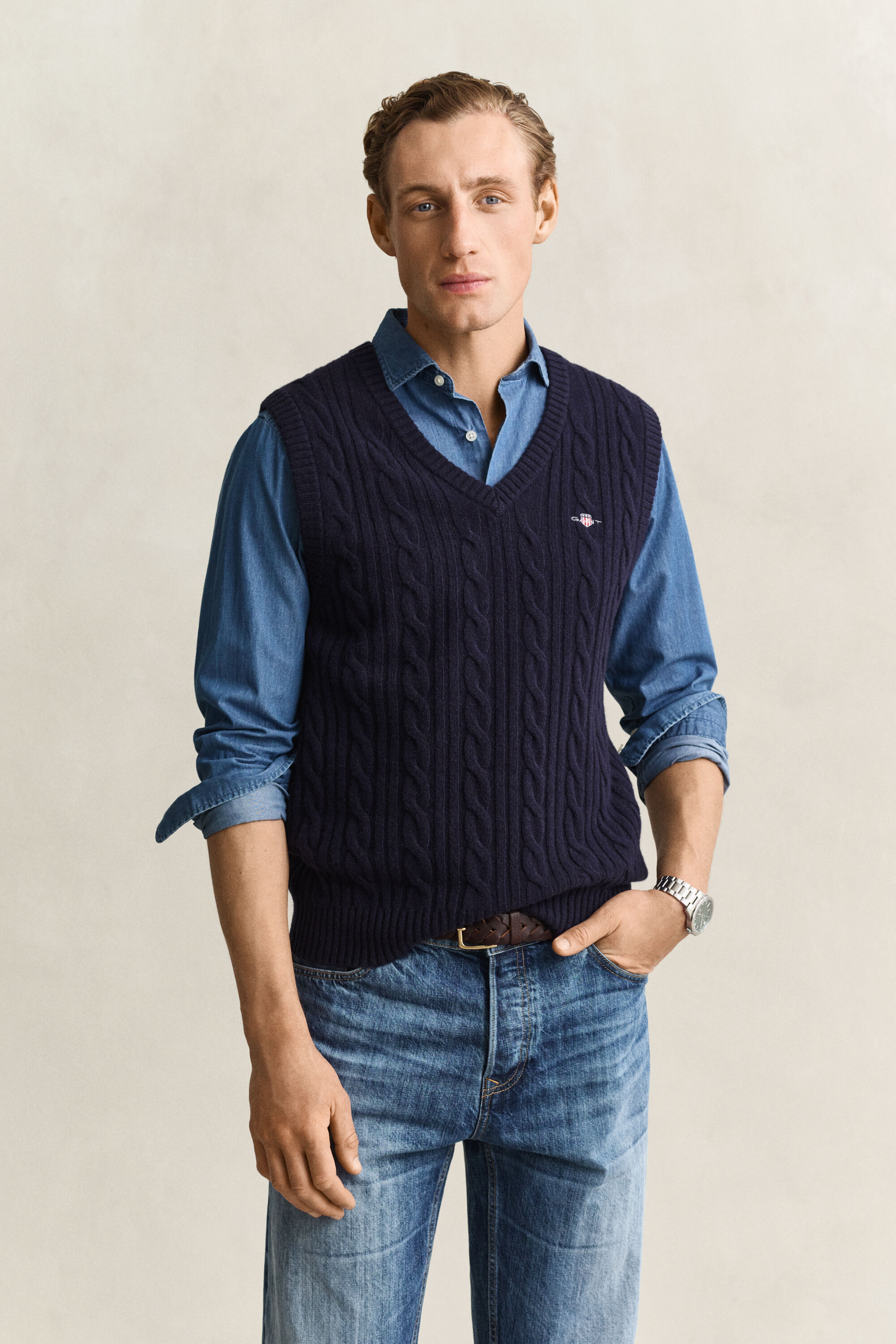 Zopfstrick Pullunder aus Lambswool