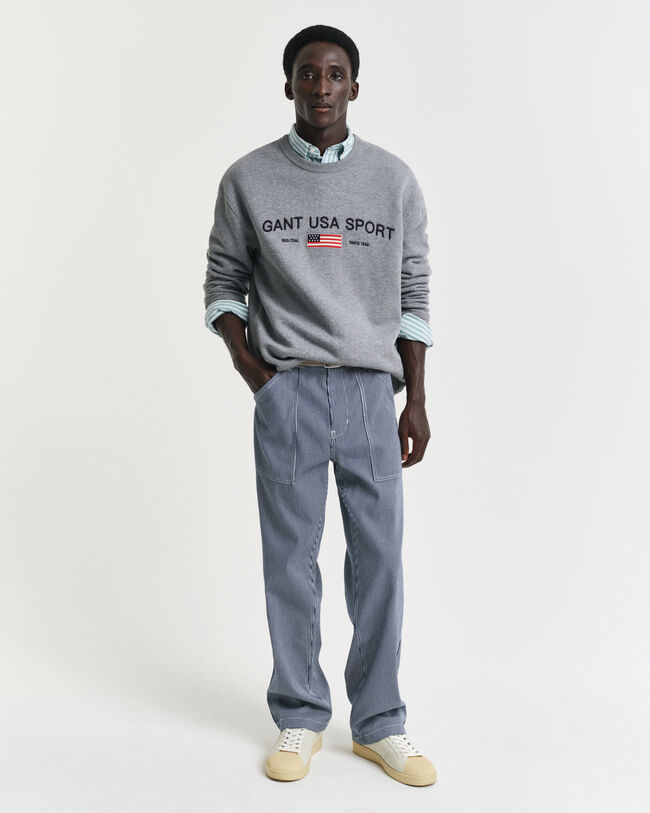 Relaxed Fit Jeans mit Hickory-Streifen