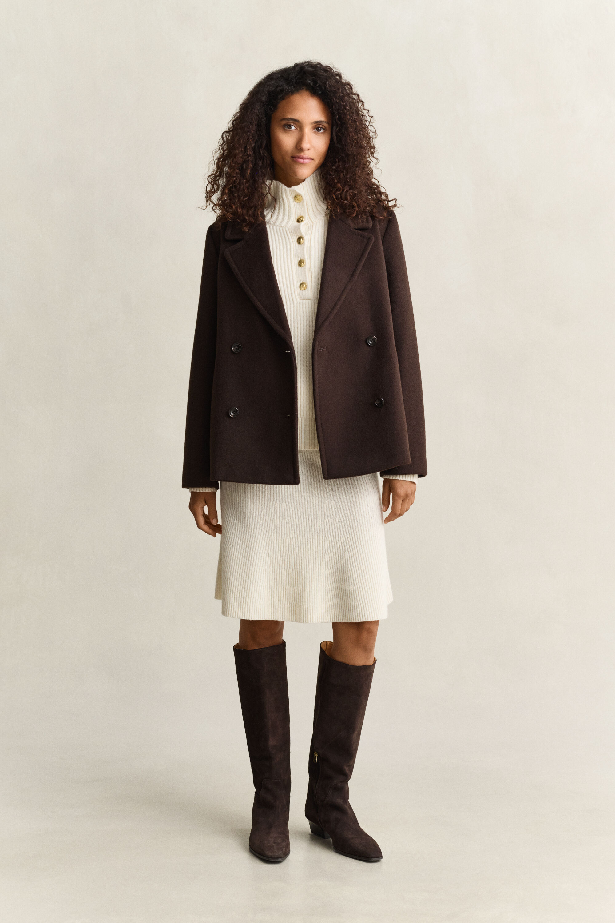 Pull en laine d’agneau boutonné