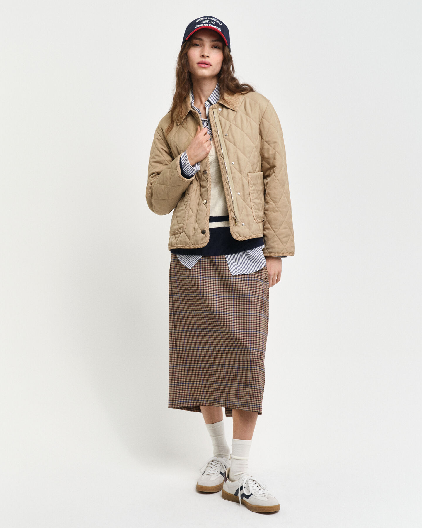 Steppjacke mit Corddetails