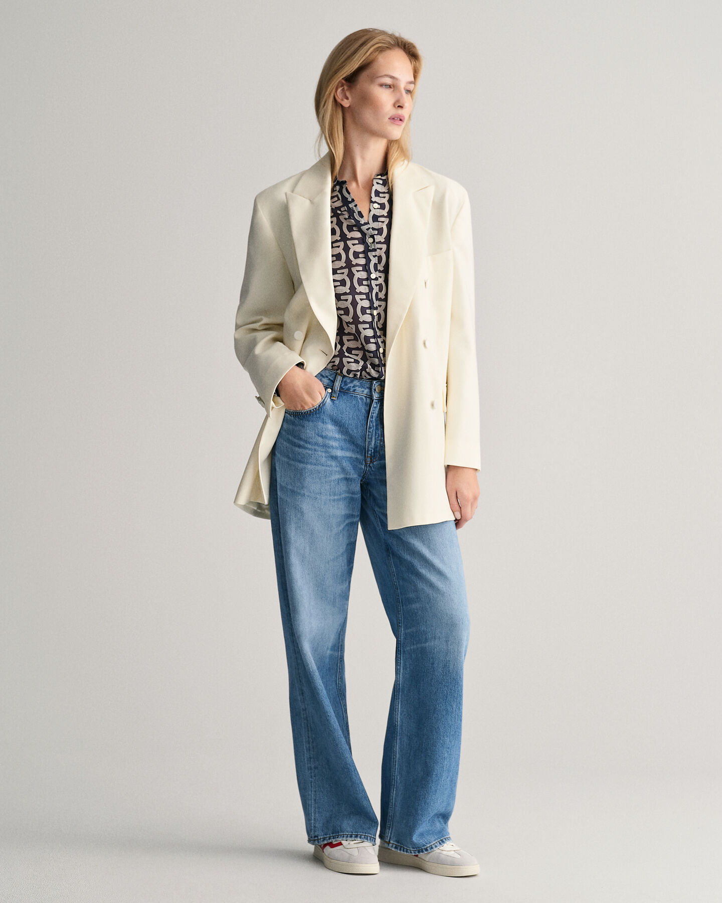 Relaxed Fit G Patterned Baumwoll Seiden Bluse