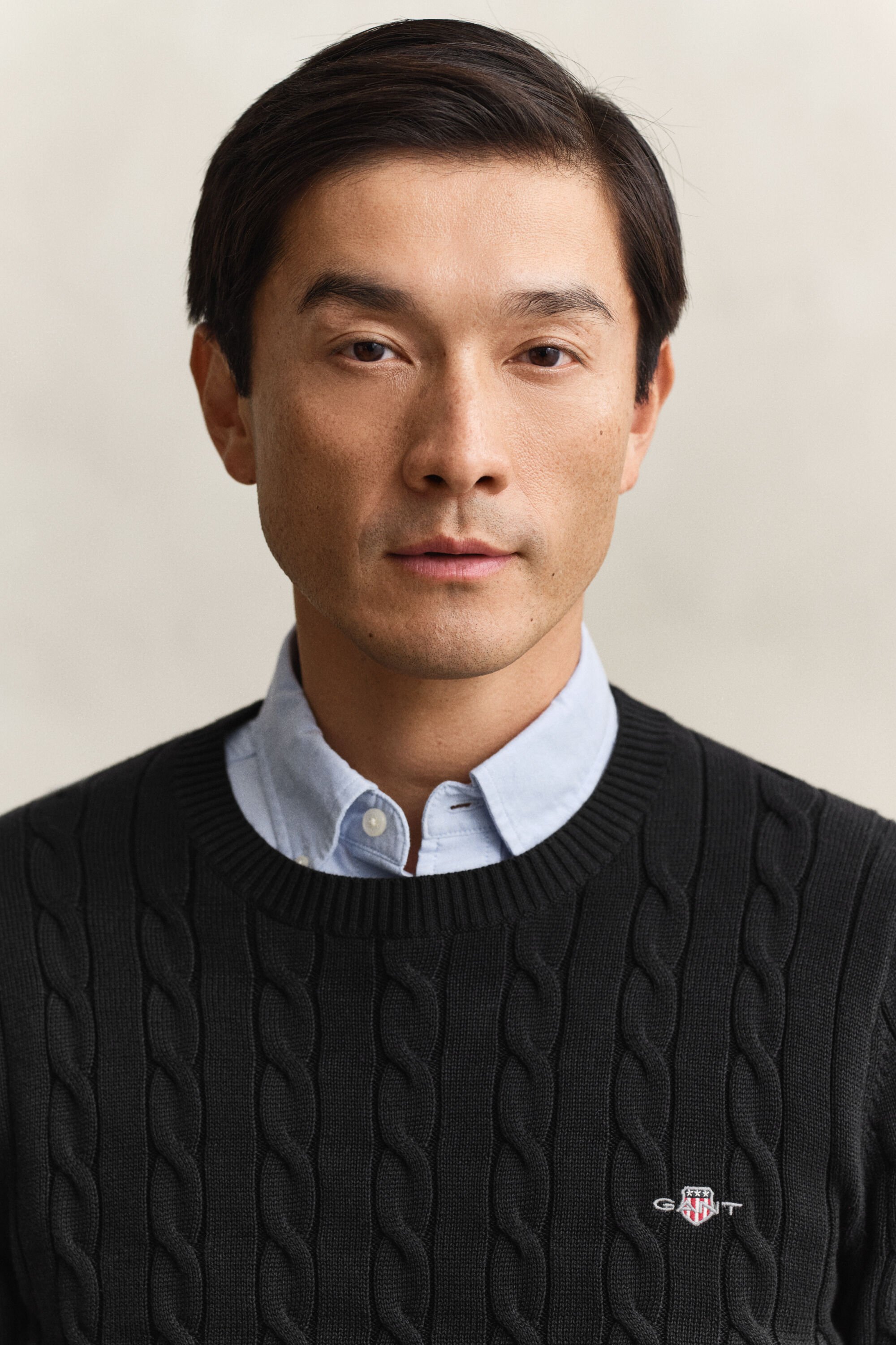 Cotton Cable Knit Crew Neck Sweater