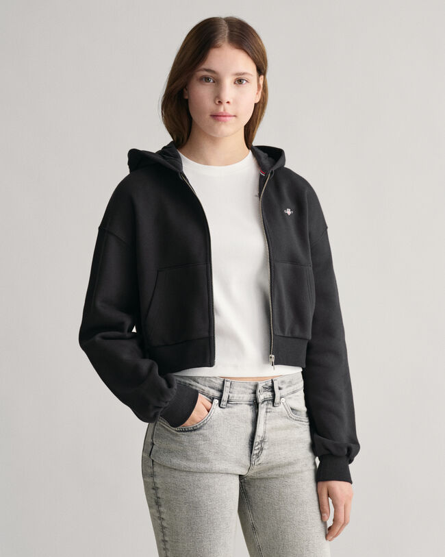 Teen Girls Verk&uuml;rzte Shield Sweatjacke