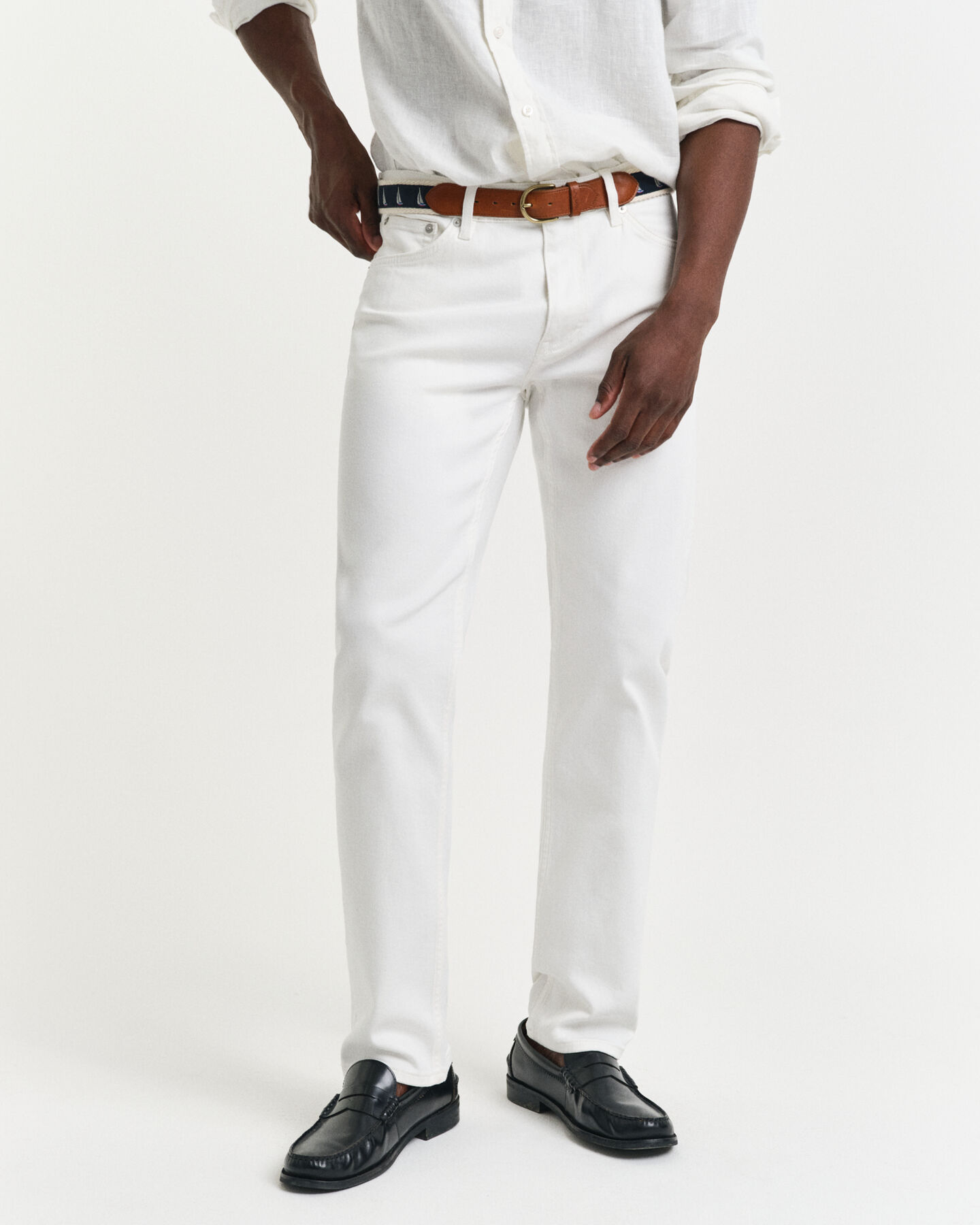 Weiße Regular Fit Jeans