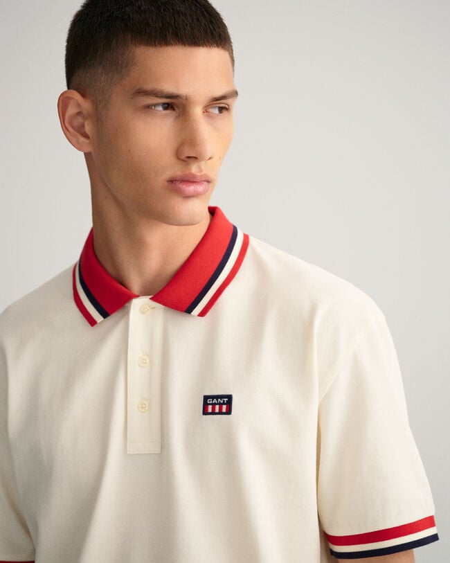 Retro Flag Piqu&eacute; Poloshirt