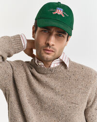 Wollmix Rundhalspullover mit Noppenstruktur