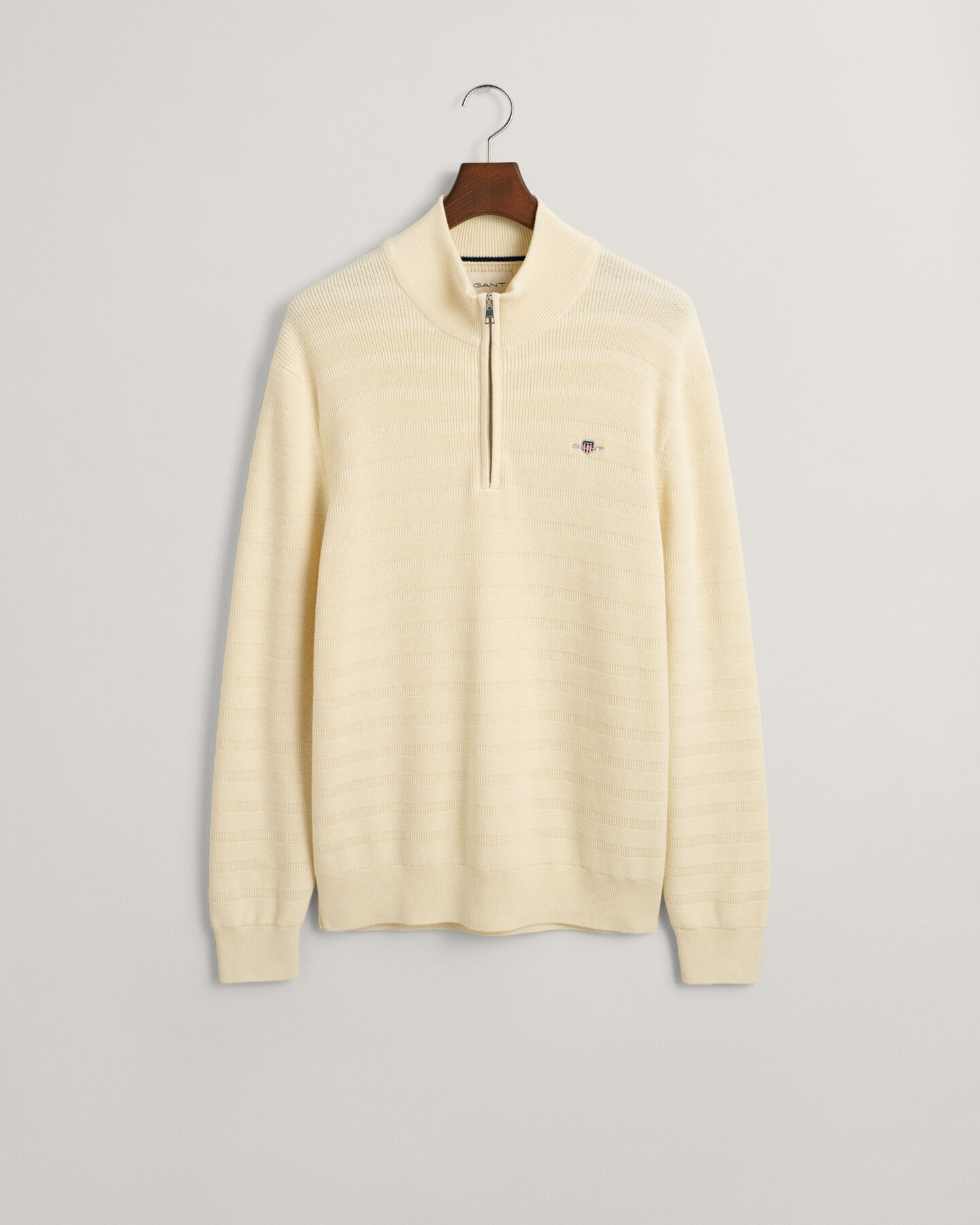 Strukturierter Baumwoll Troyer mit Streifen