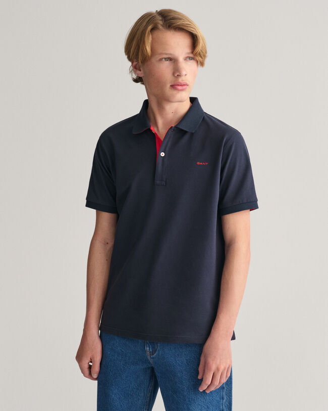 Teens Kontrast Piqu&eacute; Poloshirt
