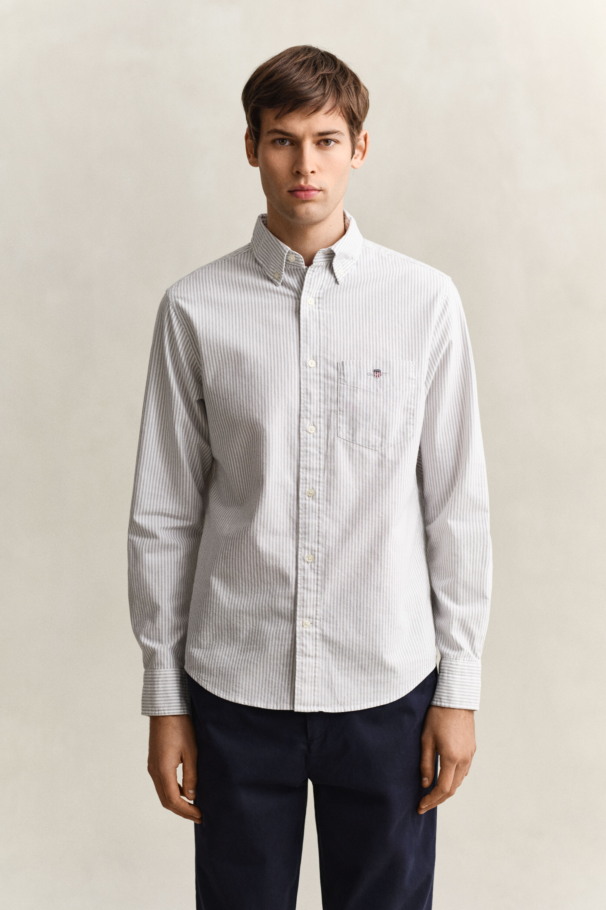 Camicia Oxford classica a righe Banker
