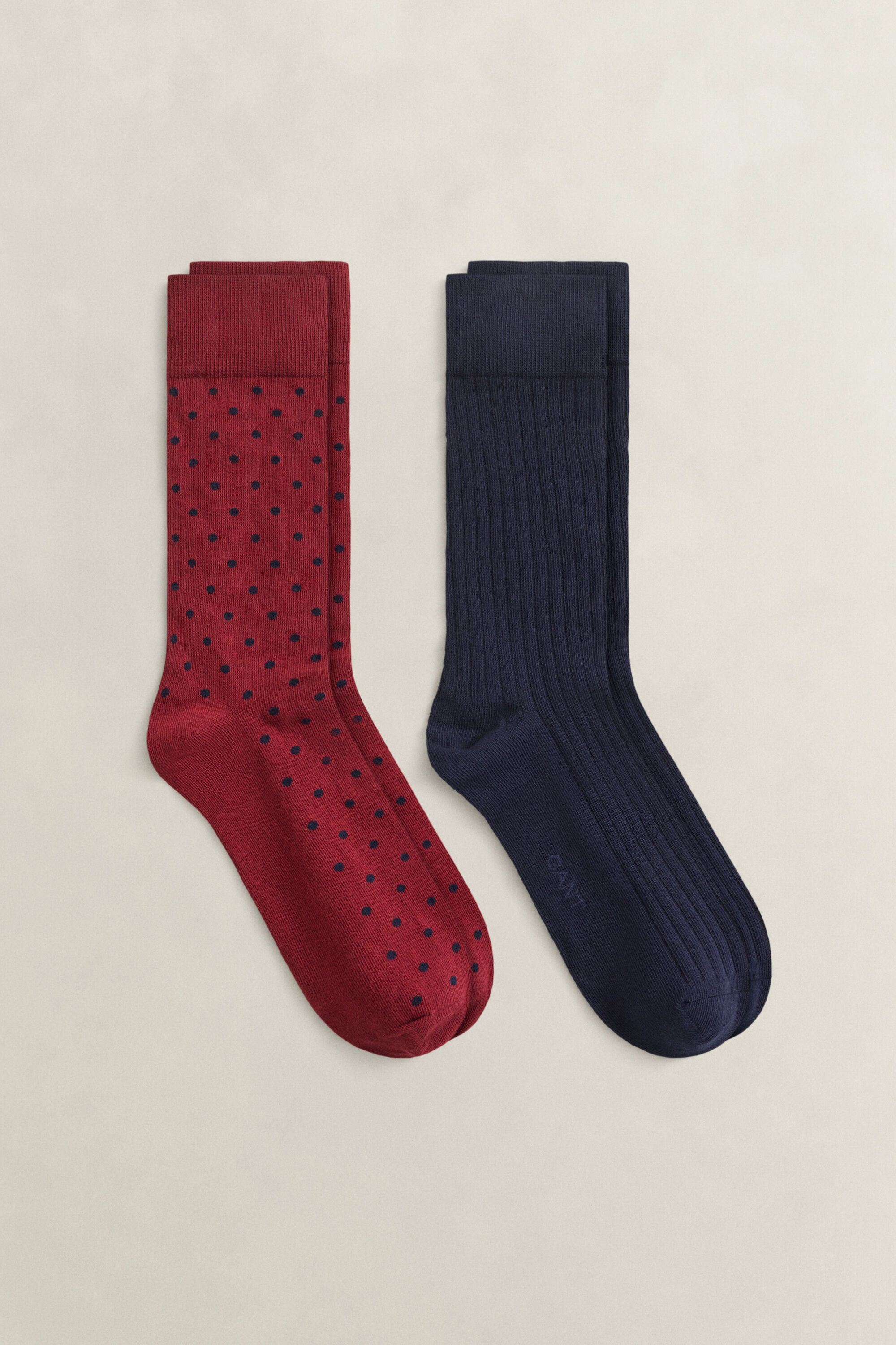 Confezione regalo da 2 paia di calzini a pois e a coste