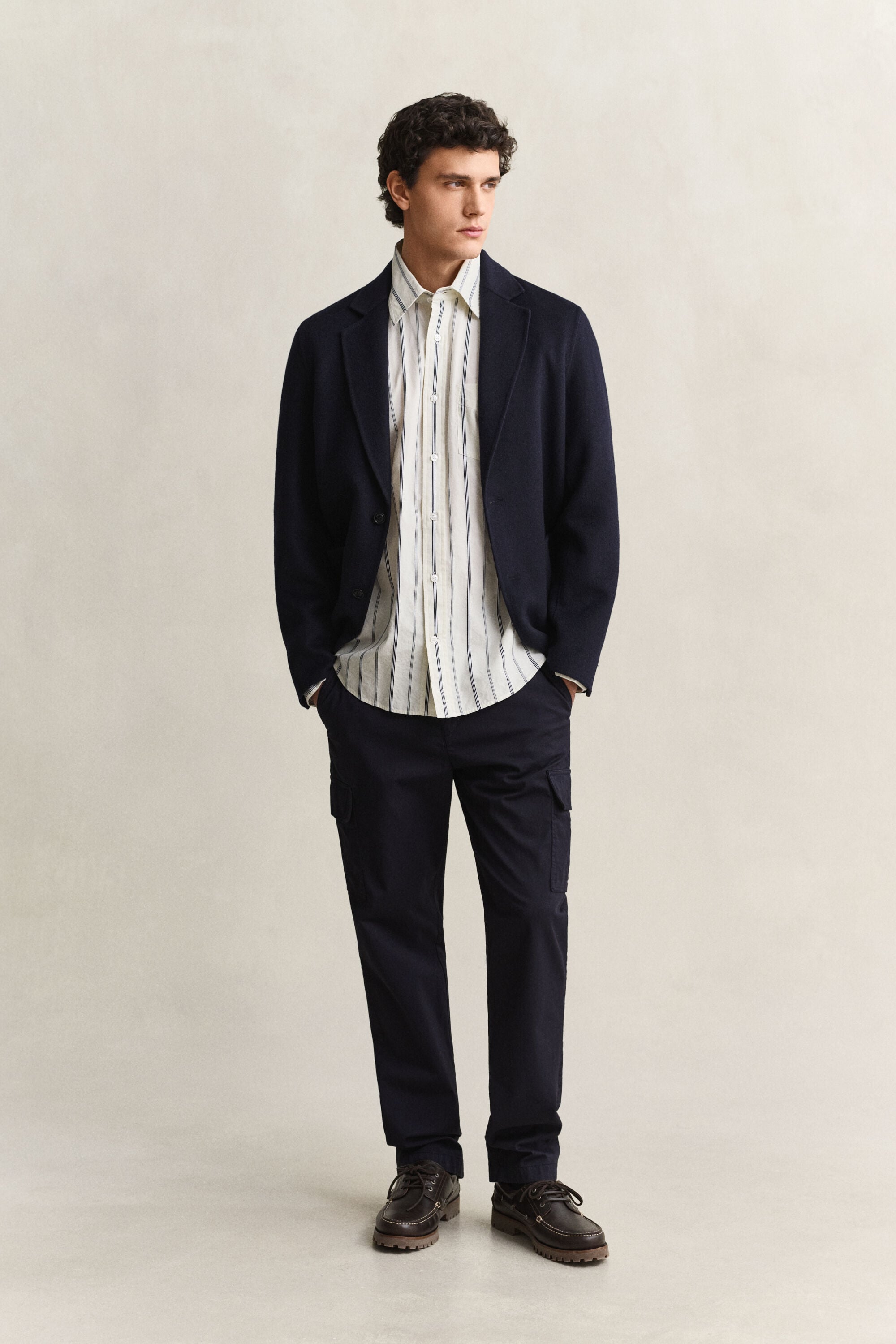 Relaxed Fit Dobby Stripe Hemd