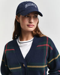 Karierte Strickjacke mit V-Ausschnitt