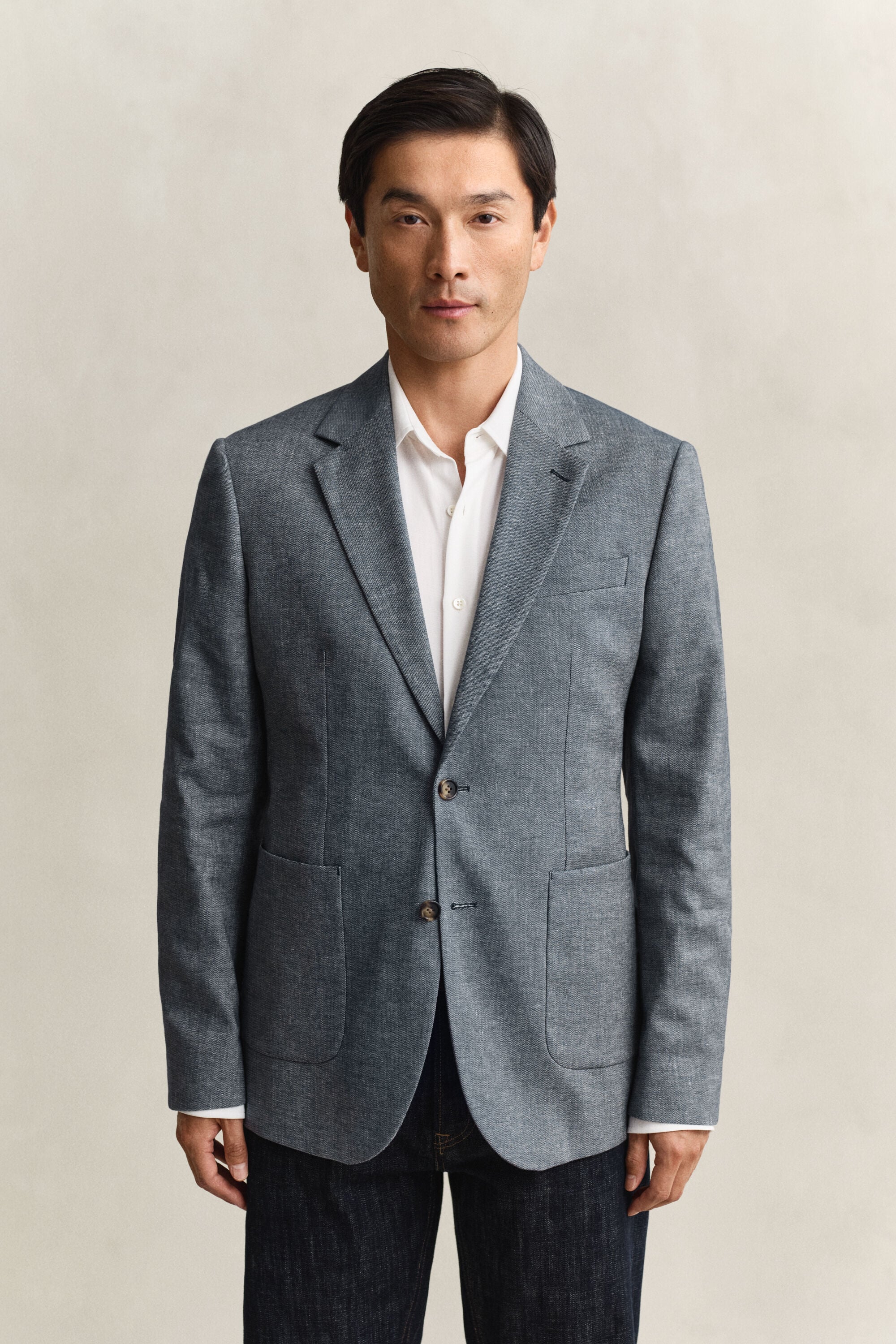Indigo Herringbone Anzugsakko