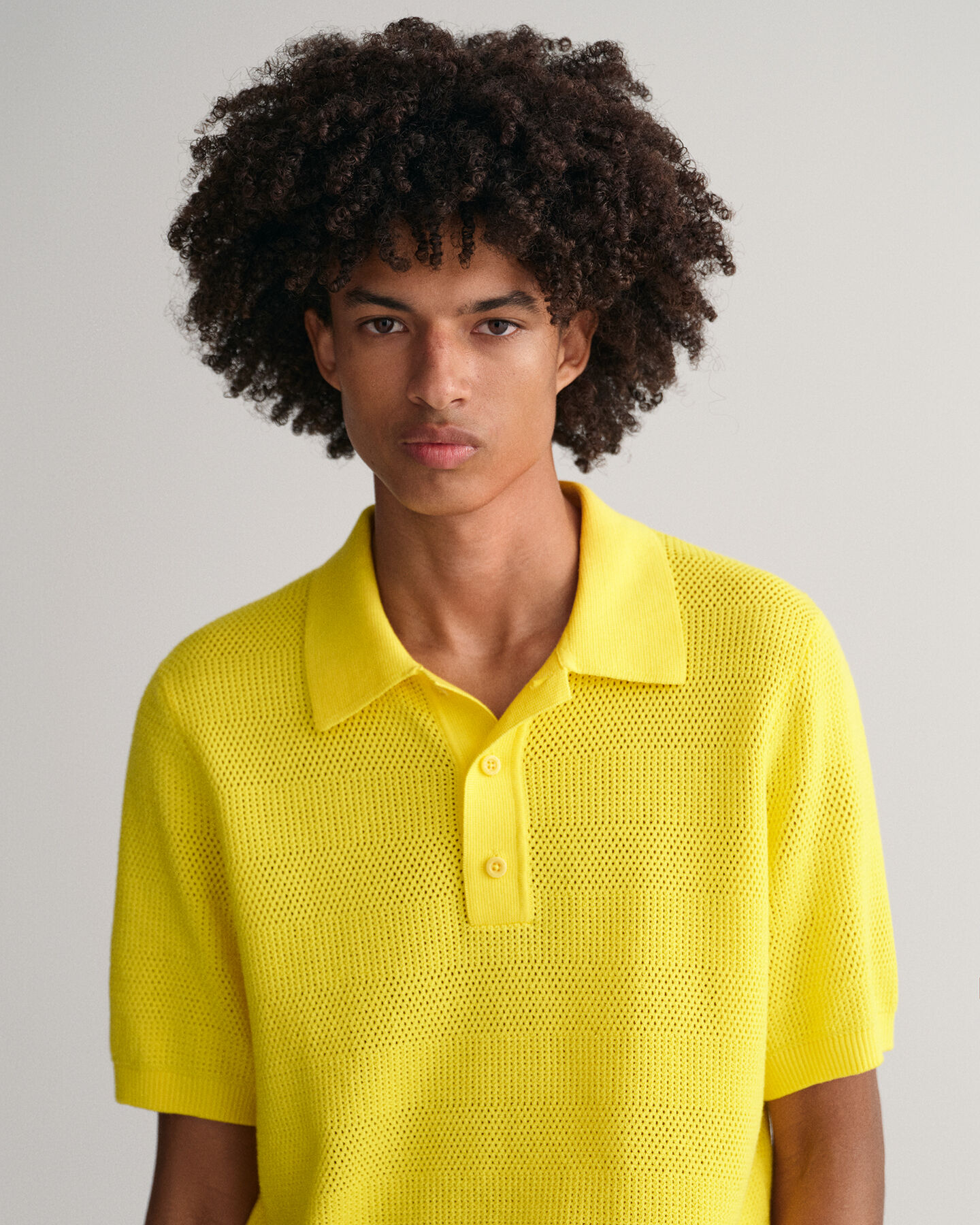 Textured Baumwoll Poloshirt