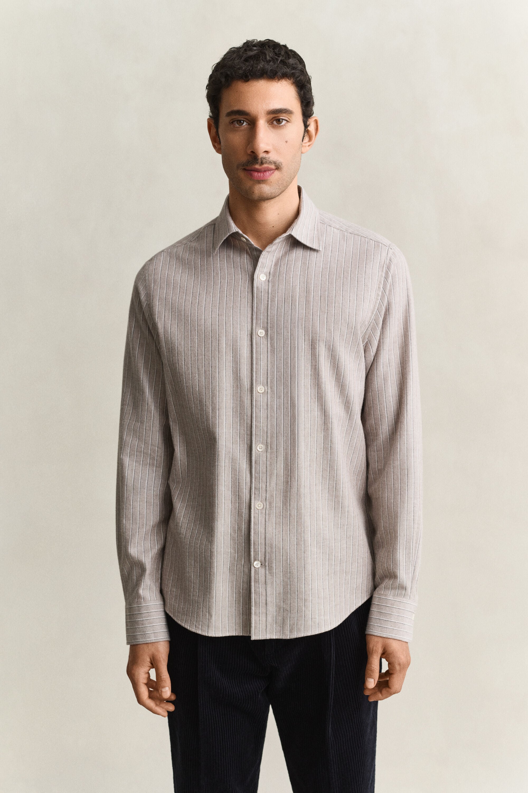 Camicia in flanella mélange a righe