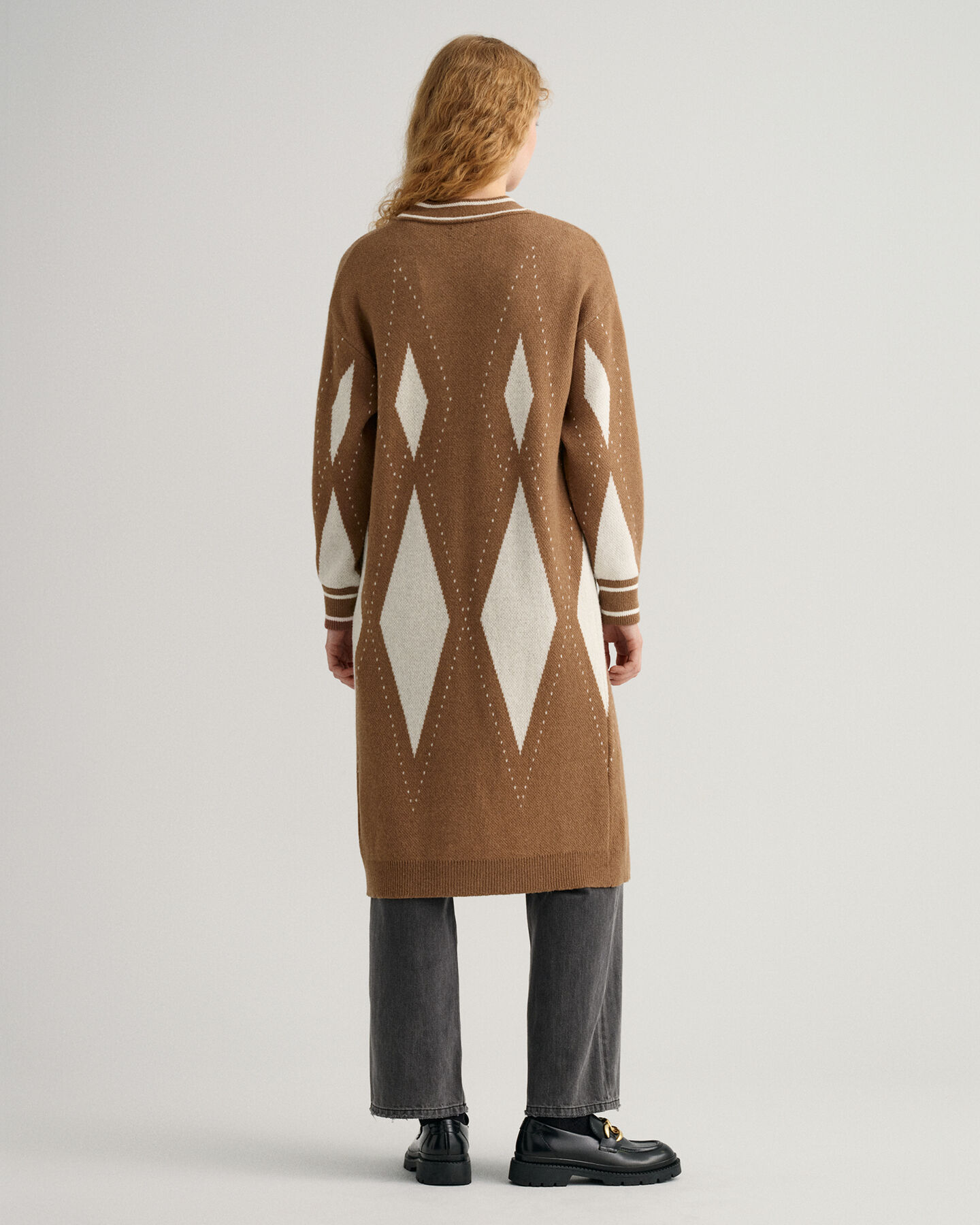 Argyle Longstrickjacke