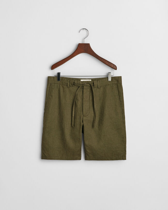 Relaxed Fit Leinen Shorts mit Kordelzug