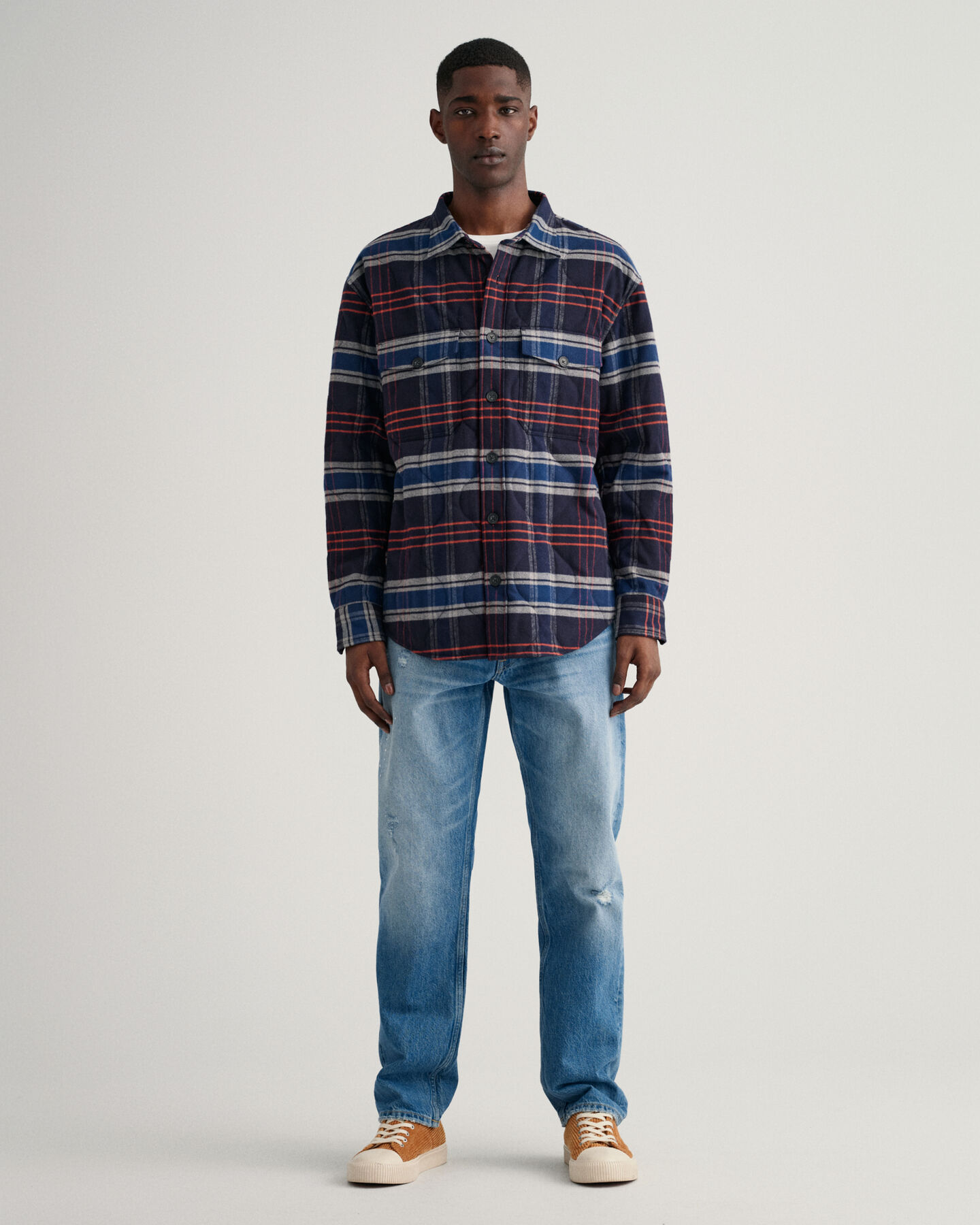 Gesteppte Flanell-Hemdjacke