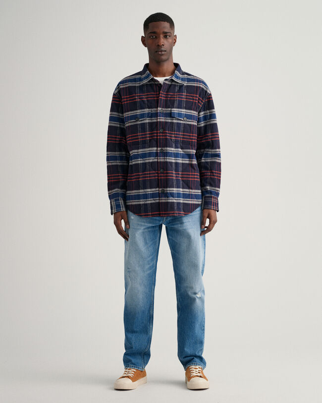 Gesteppte Flanell-Hemdjacke