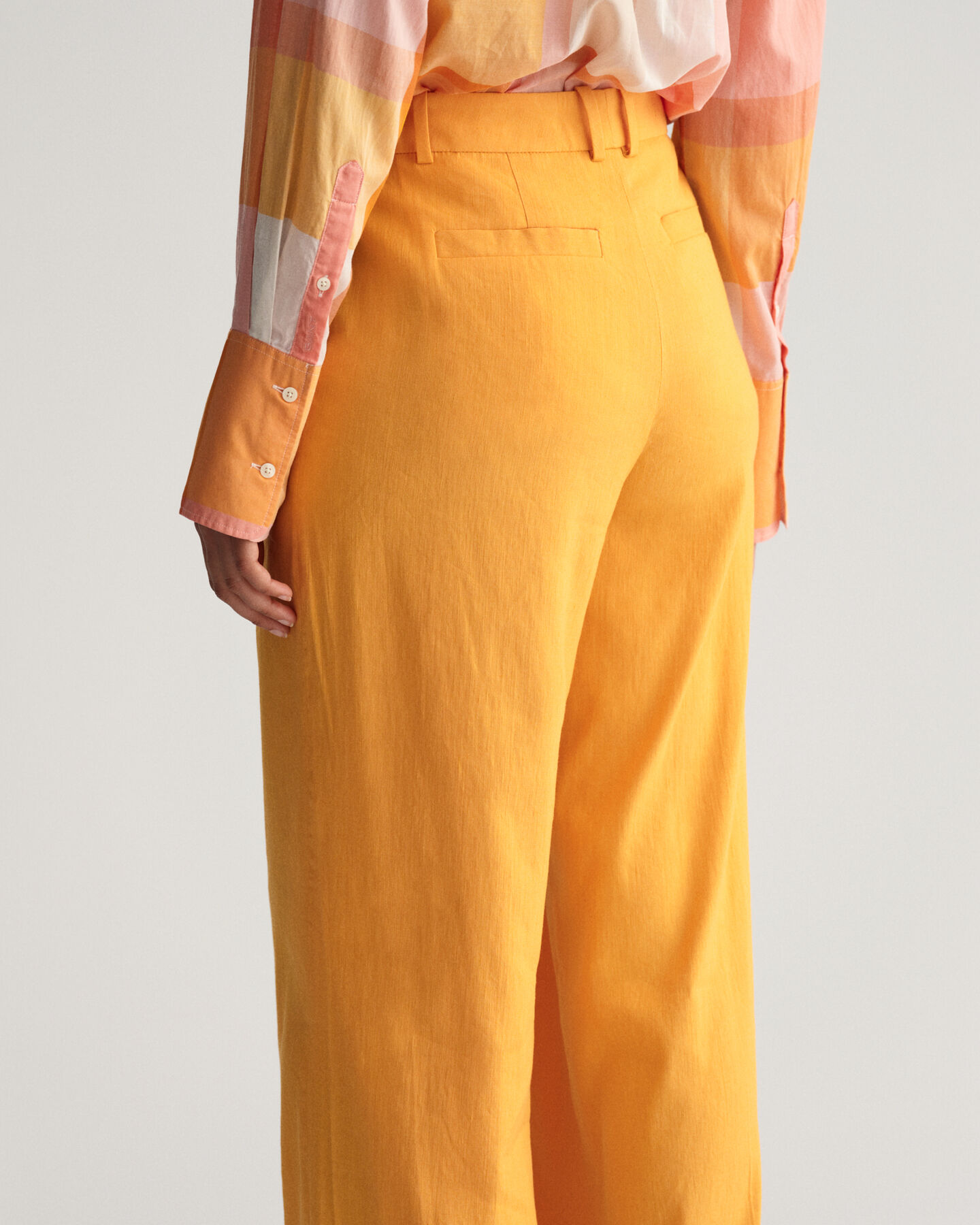 Formelle Relaxed Fit Stretch Leinen Hose