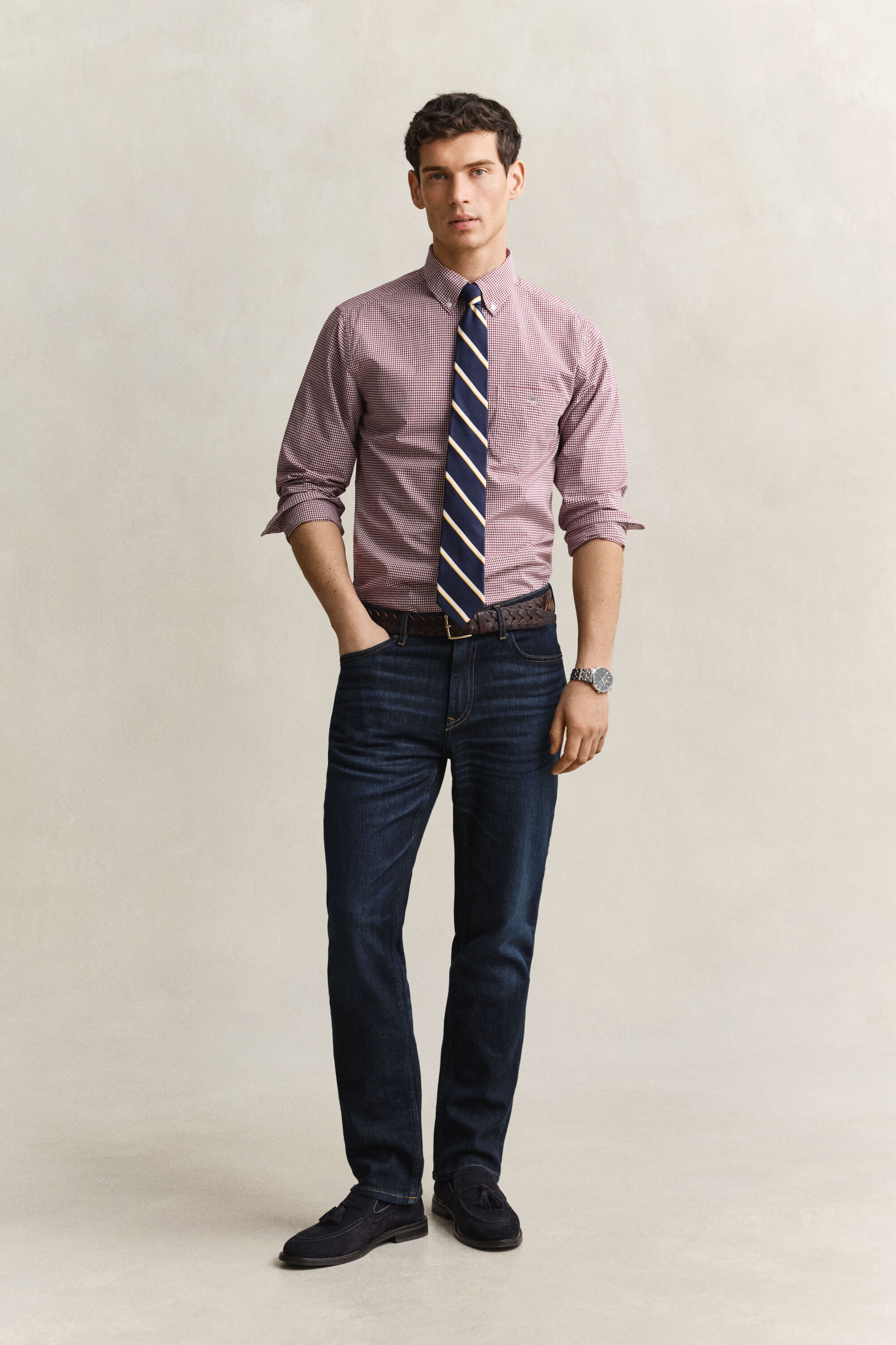 Camicia classica in popeline percalle
