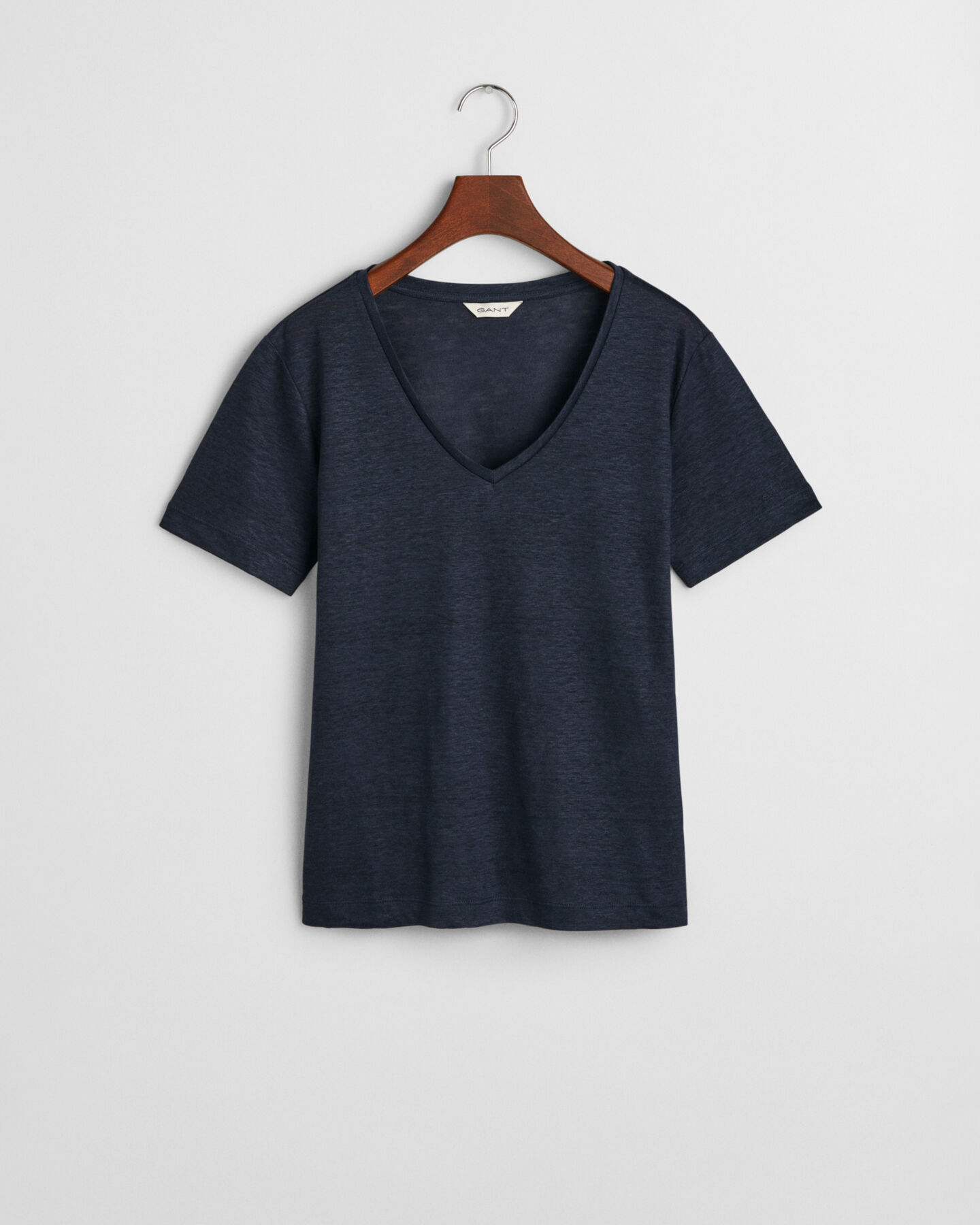 Leinen T-Shirt mit V-Ausschnitt