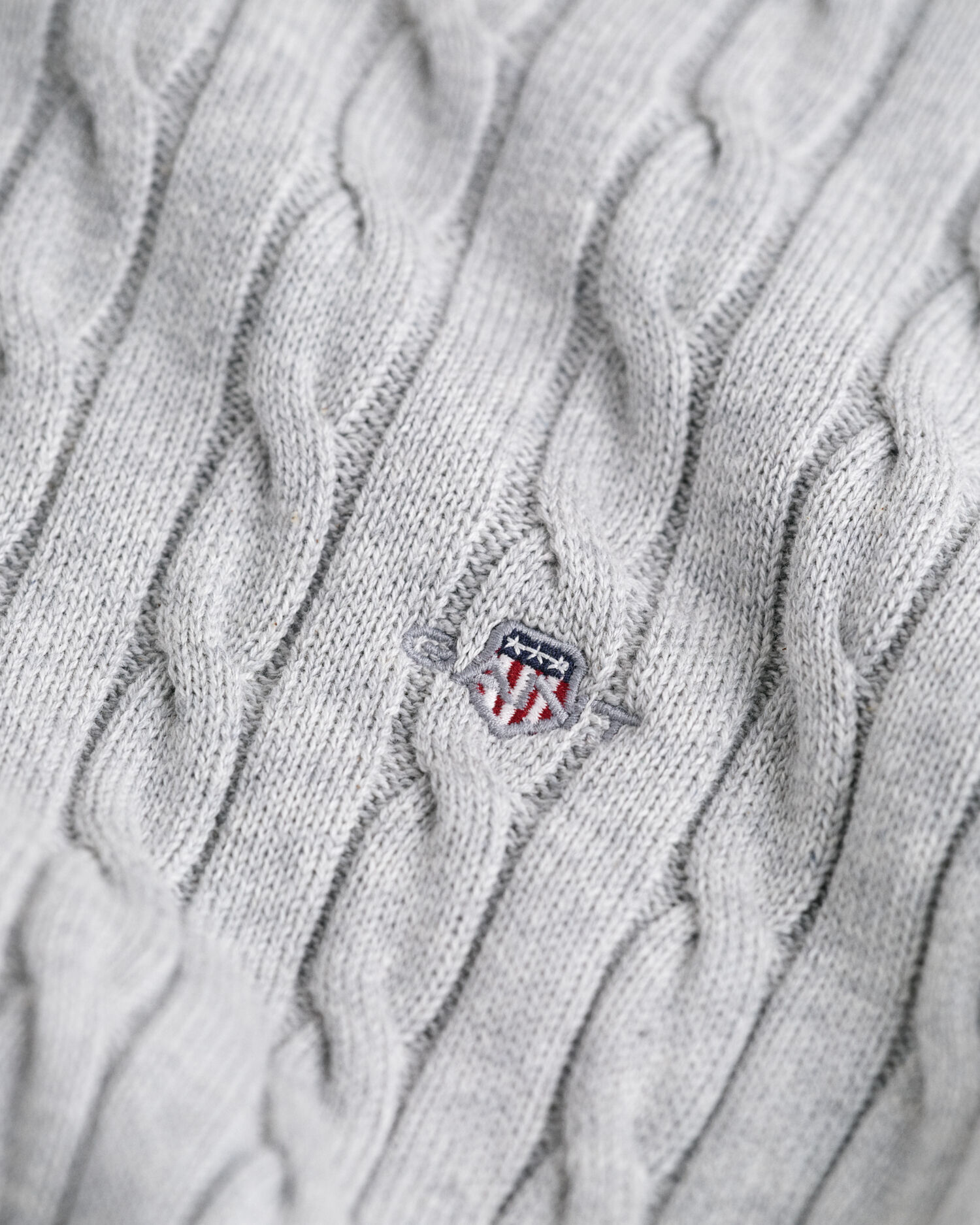 Teens Shield Zopfstrick Rundhalspullover aus Baumwolle