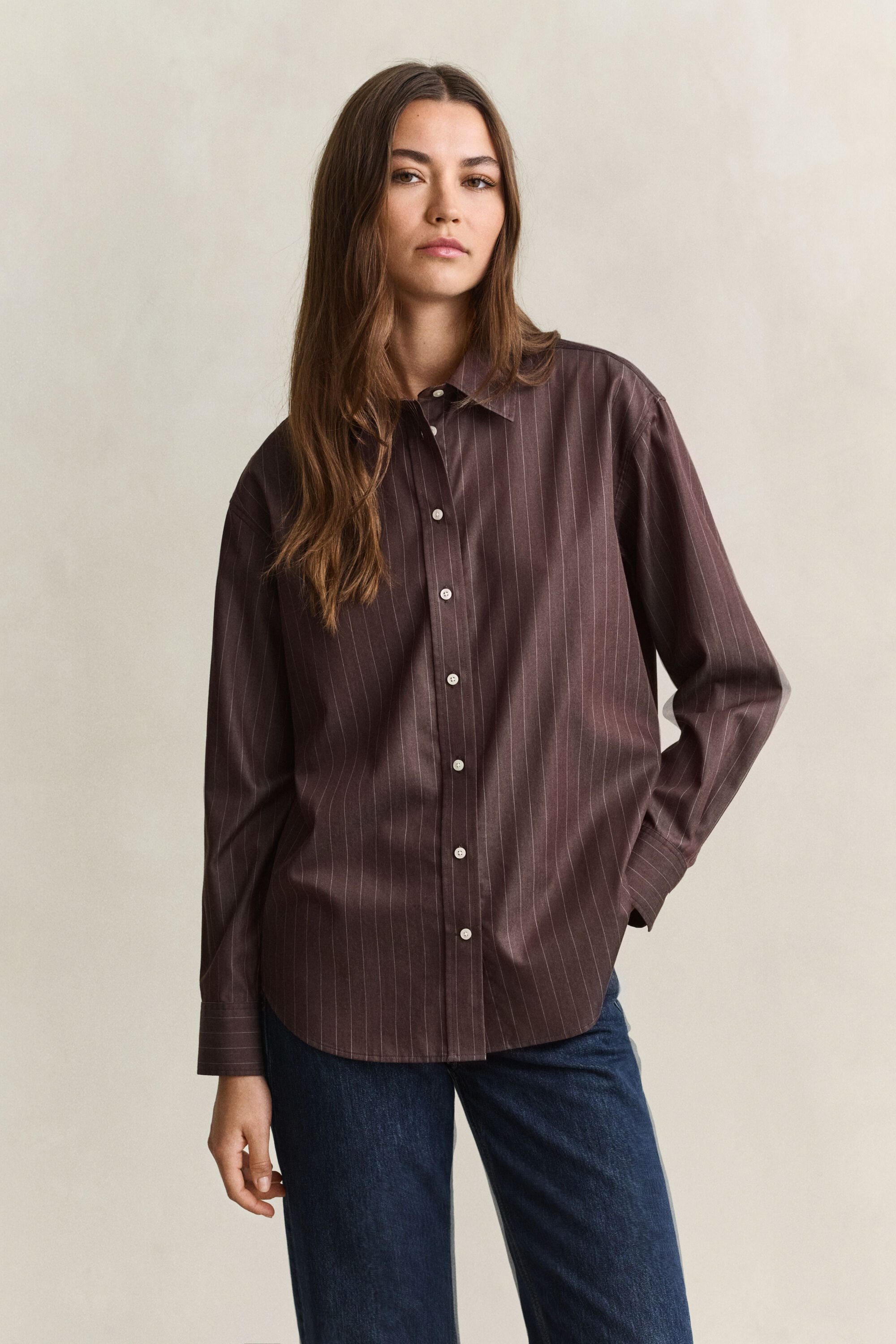 Camicia in popeline a righe relaxed