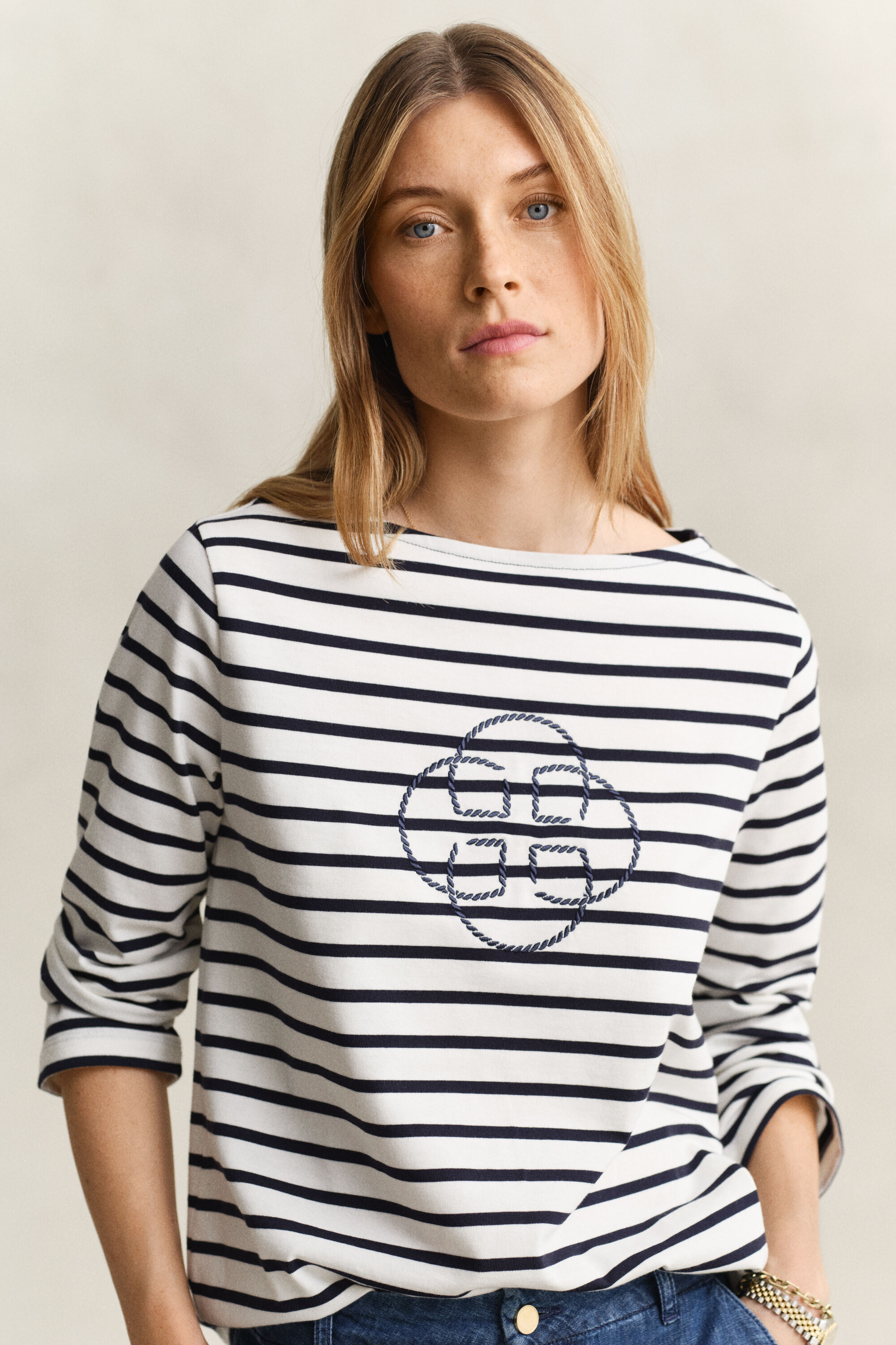 T-shirt con maniche a tre quarti