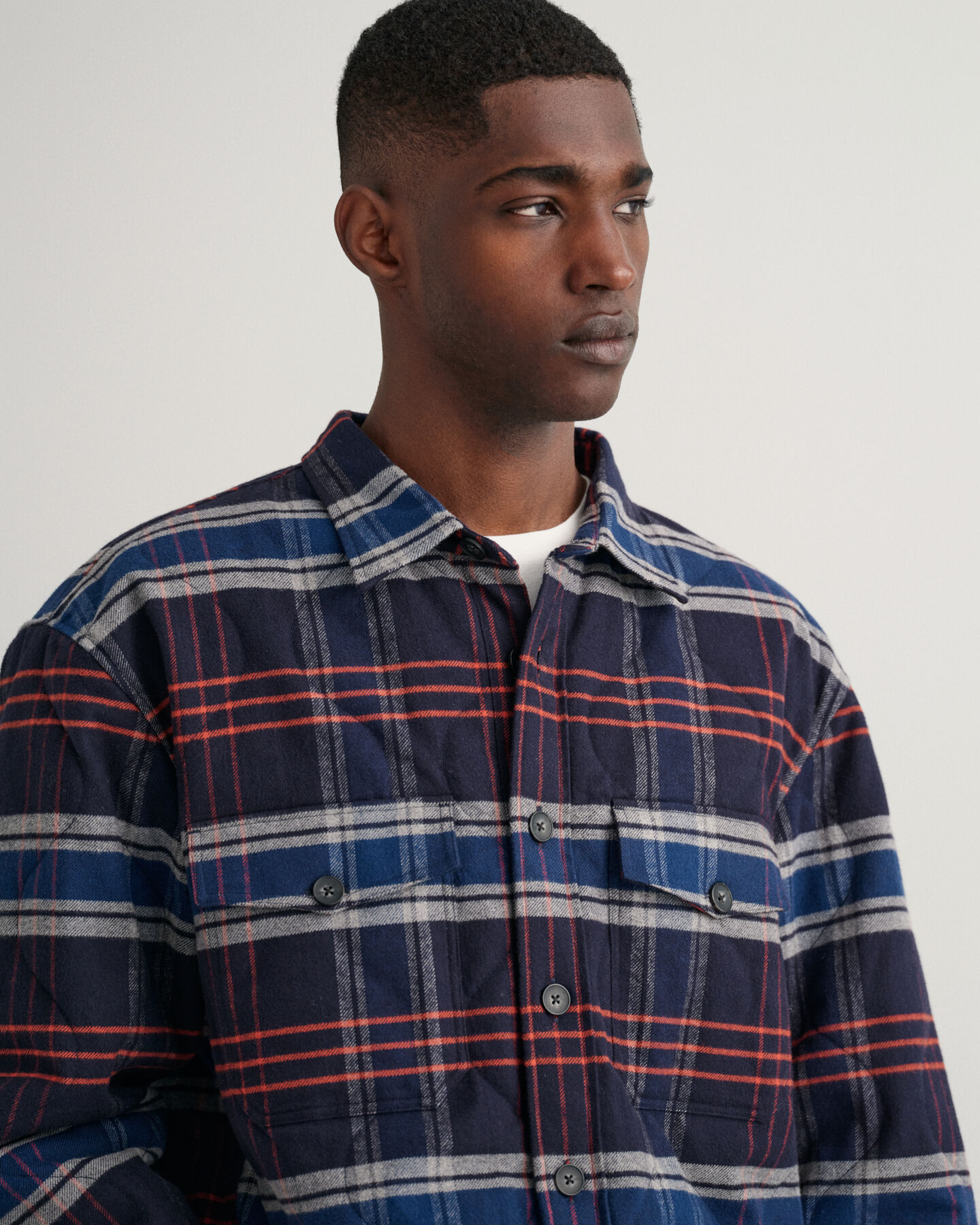 Gesteppte Flanell-Hemdjacke