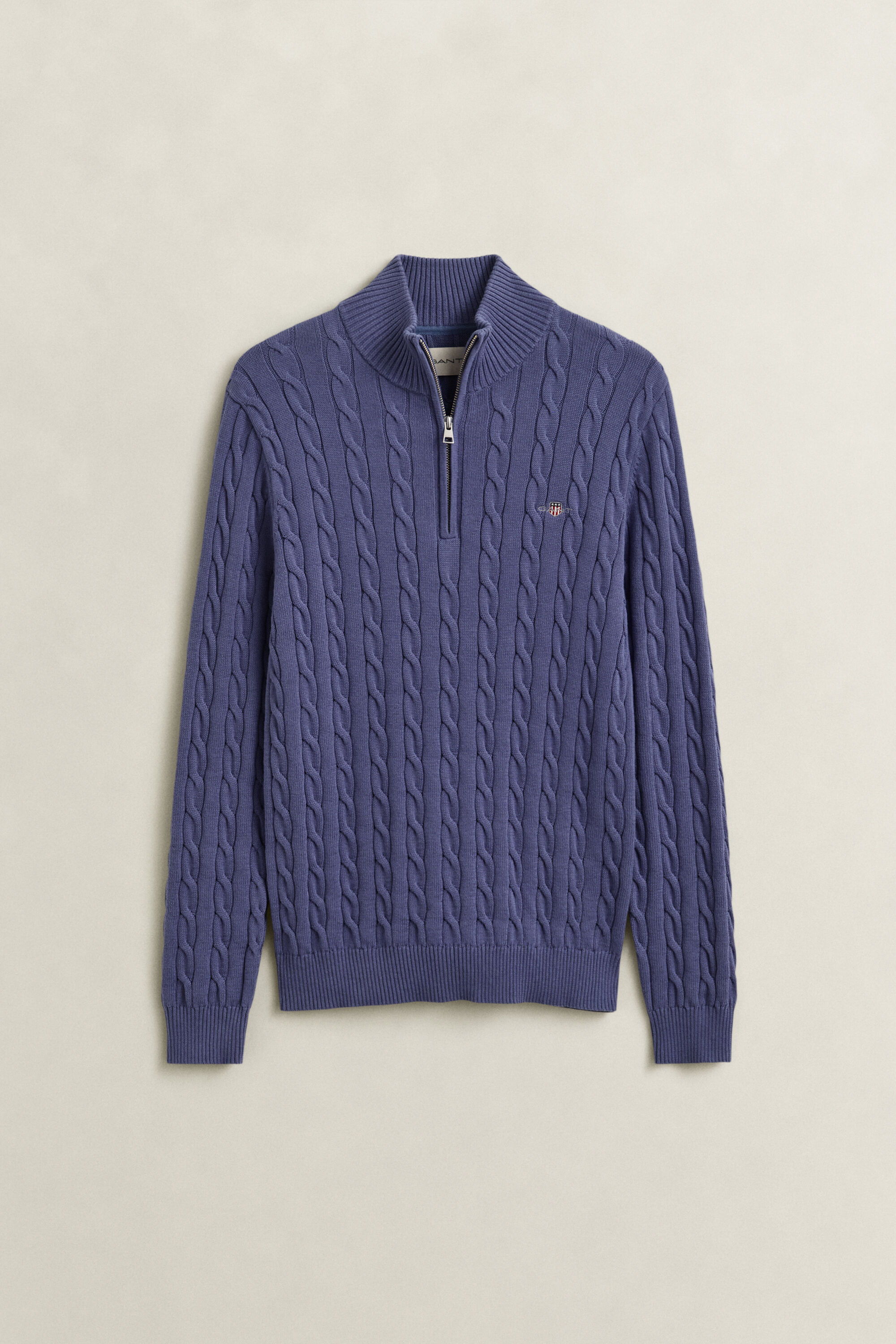 Cotton Cable Knit Half-Zip Sweater