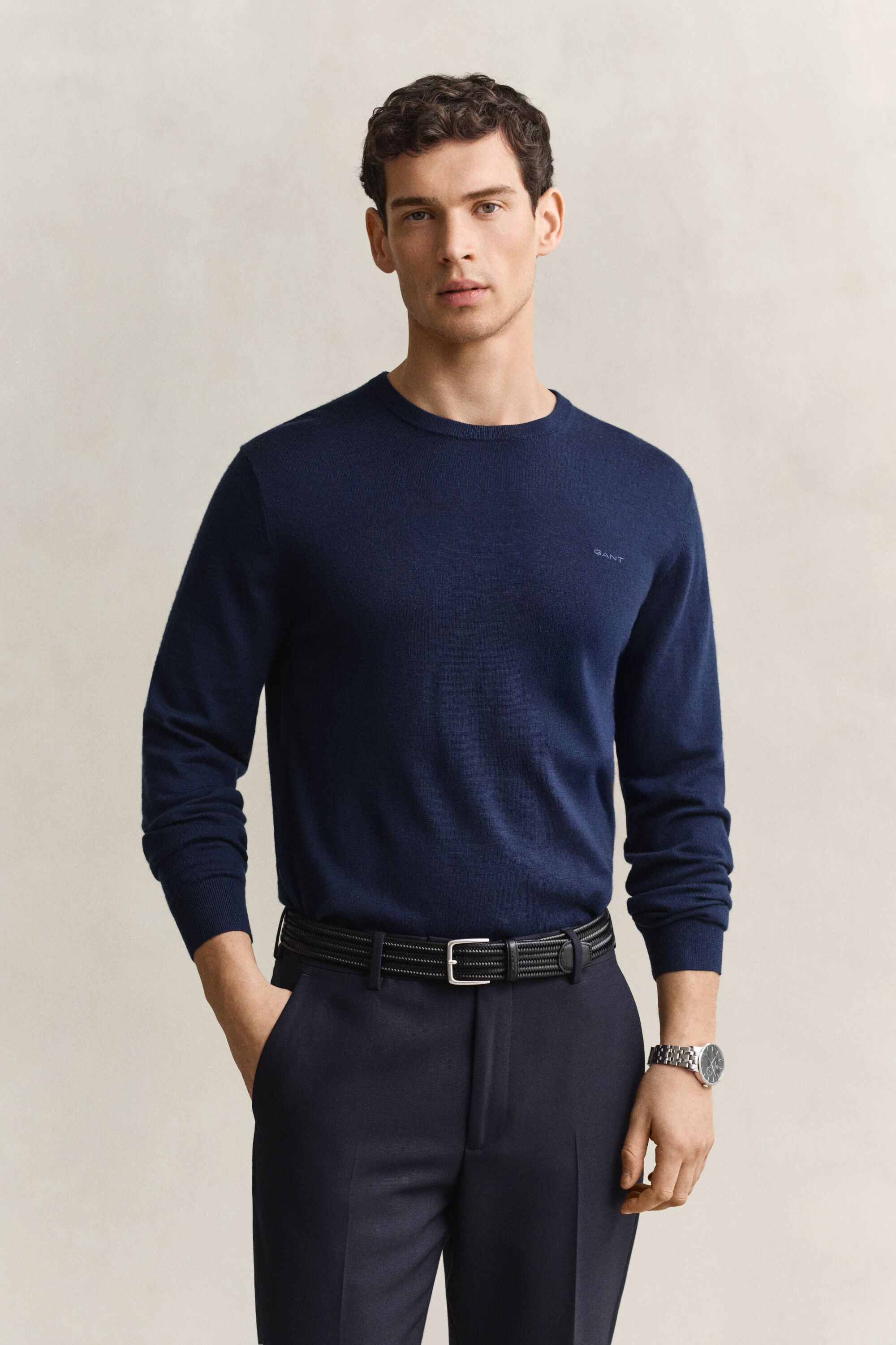 Maglia girocollo in lana merino