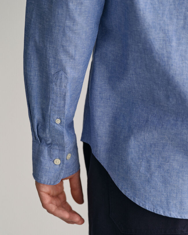 Regular Fit Baumwoll Leinen Hemd