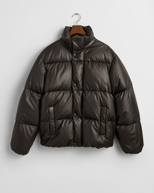 Puffer Jacke aus Leder mit Gänsedaunen