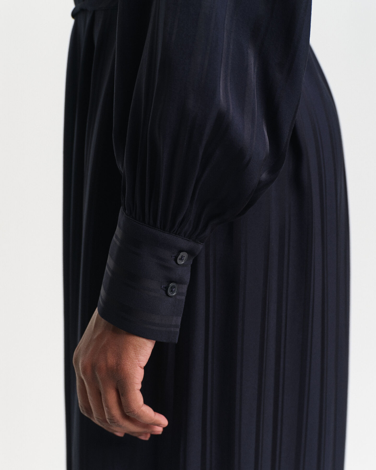 Hemdblusenkleid mit Satinstreifen