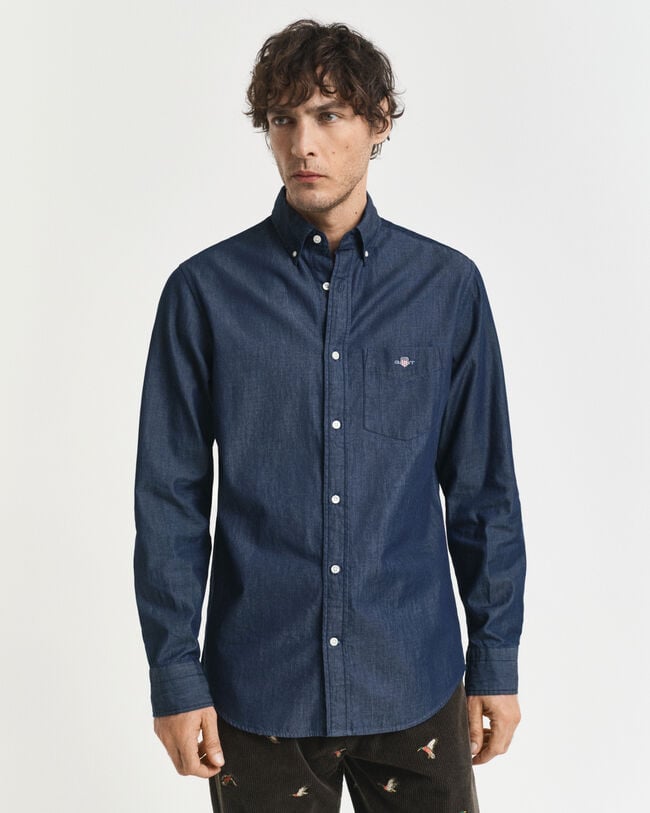 Regular Fit Indigo Hemd