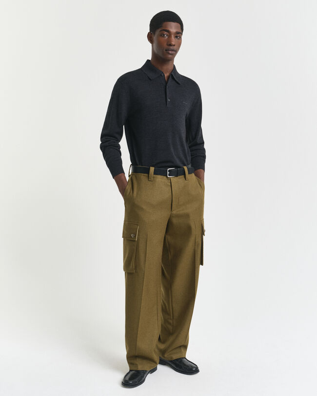 Polopullover aus extrafeiner Merinowolle